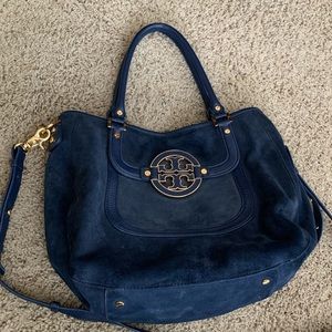Tory Burch blue suede leather bag